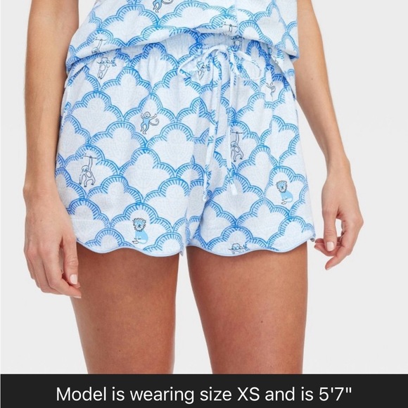 Roller rabbit x target Women's Geo Trellis Short Sleeve Pajama Set NWT XXS - Picture 4 of 4
